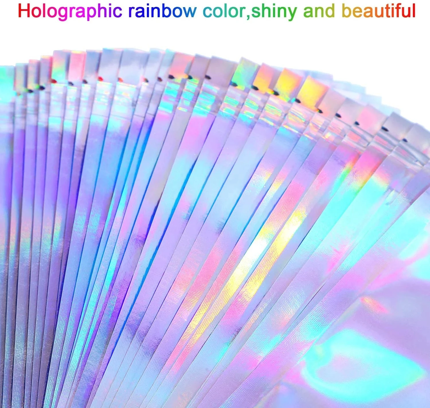 Eyelashe Package In Bulk Holographic Laser Zip  Bag Necklace Storage Custom Brand Logo Sticker Wholesale Idea Gift Packaging
