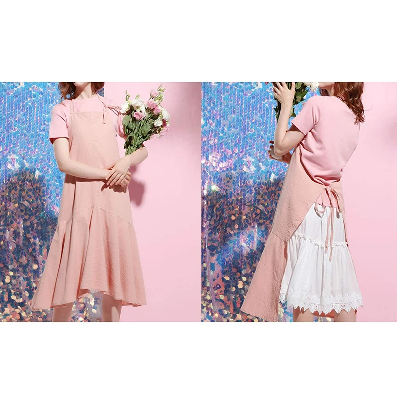 

Retro Long Vintage Apron Adjustable Fishtail Style Gardening Work Cotton/Linen Blend Fashion Tie Apron Women'S Dress Girl (Adjus