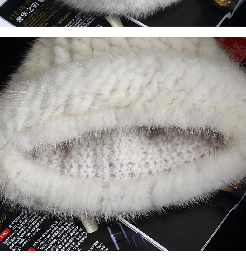 Lantafe женская шапка зимняя шапка мех норки шапки с натуральный шарик из меха лисы сплошной цвет толстый материал плетение ремесло зима теплая