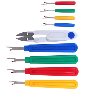 

9pcs DIY Seam Ripper Stitch Unpicker With Plastic Handle Thread Cutter Sewing Remover Combination Cross Embroidery Tools