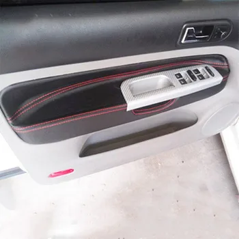 

4PCS Car Protective Interior Door Panel Microfibre Leather Cover Accessory For Volkswagen Bora Golf 4 2002 2003 2004 05 06