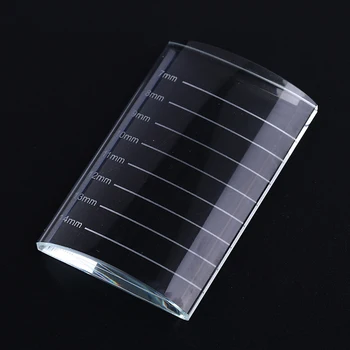 

U-Shape Clear Glass False Eyelash Extension Pallet Fake Eye Lashes Crystal Holder Adhesive Glue Pad Eye Makeup Tool