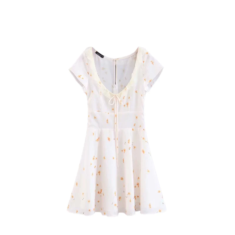 Элегантные короткие платья в винтажном стиле с цветочным принтом для девочек