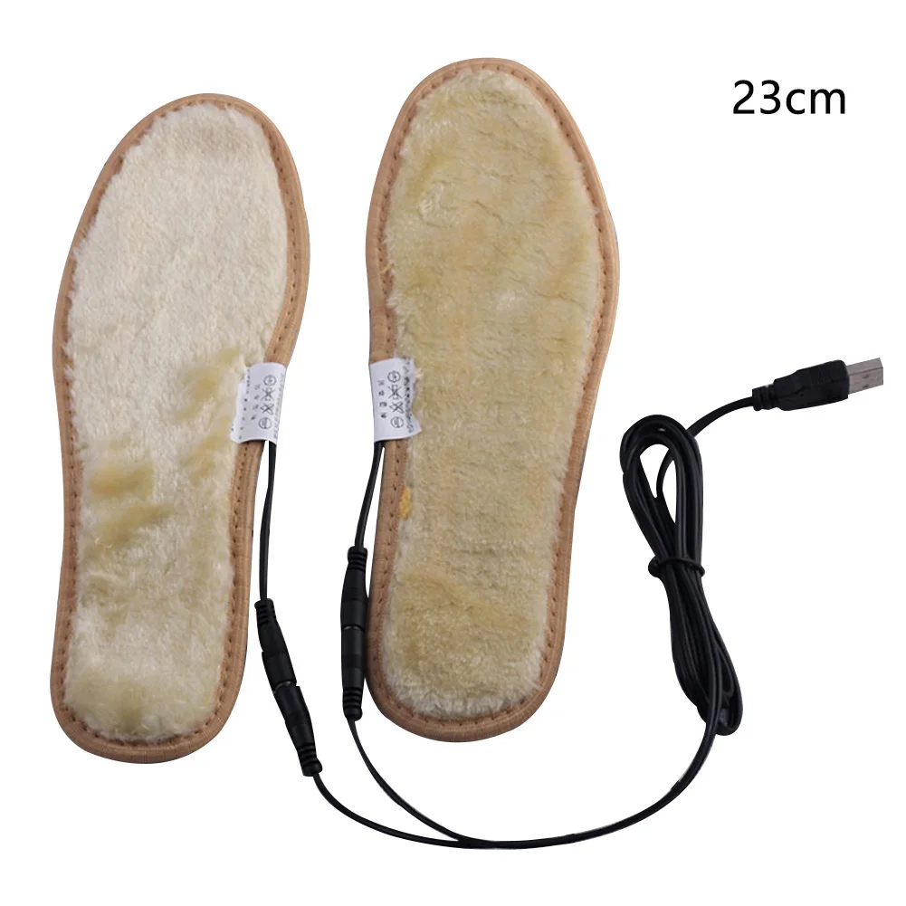 

1 Pair Sports Camping Outdoor Boots Pad Electric Heating Insole Foot Warmer USB Interface Soft Winter Hiking Walking Plush