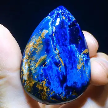 

Genuine Natural Blue Pietersite Gemstone 45.1/32/11mm Cat Eye Chatoyant Women Necklace Pendant Crystal Round Healing AAAAA