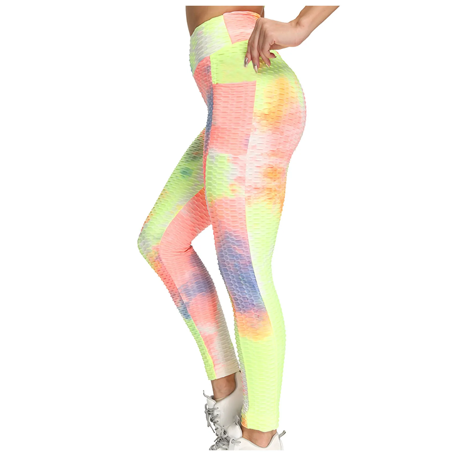 Pastel Rainbow Leggings, Tie Dye Leggings, Pastel Yoga Pants, Kawaii G
