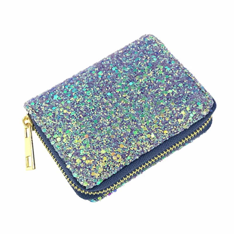 Coin Purse Women Wallet Coin Wallet Laser Fluorescent Diamond Sequin PU Women&rsquo;s Wallet Colorful Coin Purse