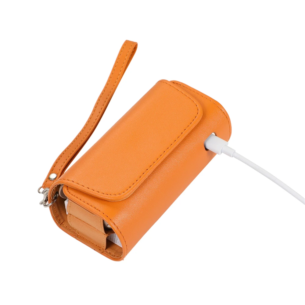 Чехол для электронной сигареты Iqos 3,0, кожаный чехол Iqos3 DUO, портативный чехол с веревкой для хранения сигарет - Цвет: Коричневый