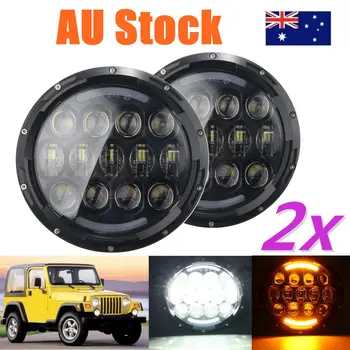 

2PCS 7inch 105W LED Headlight Hi/Lo Beam DRL H4 To H13 Plug for Jeep for Wrangler JK 1997-2016 For Jeep for AM General Hummer
