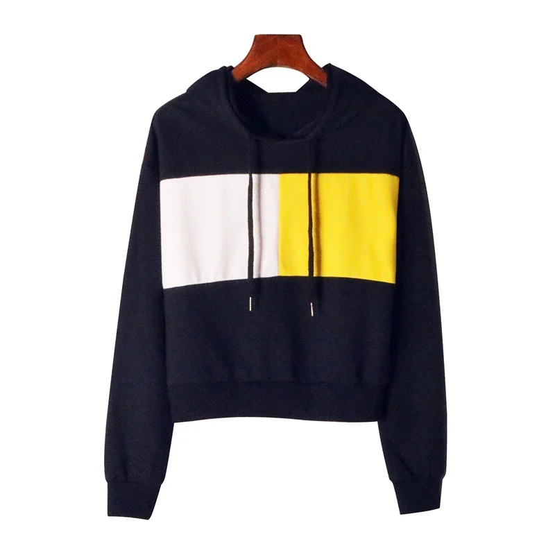 

Fashion Women Long Sleeve Sweatshirts Casual Simple Shape Printing Tops Tee Autumn Female Younger Ladies Sweatshirt Black Shirt