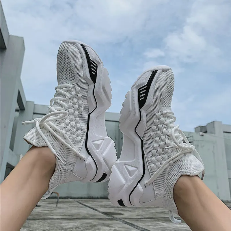 

High quality sneakers female 2019 new breathable thick bottom mesh women running shoes large size four-color sports shoes ZW-163