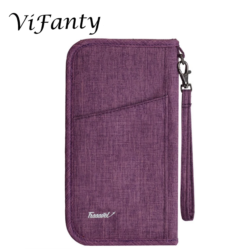 Дорожная сумка-Органайзер для документов, семейный Держатель для паспорта - Цвет: Purple