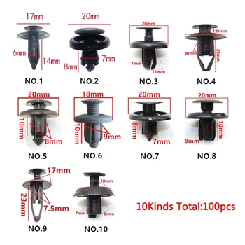 

100Pcs/Set Truck Screw Rivets Set Car Bumper Mudguard For Auto Plastic Fastener Clips