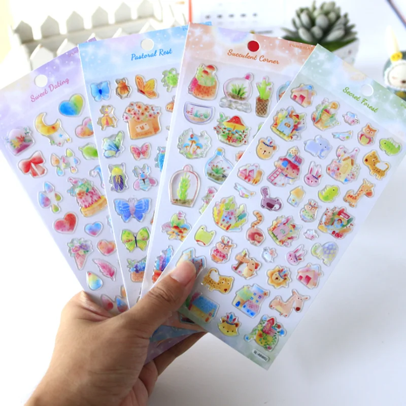 Hand-painted Crystal Stickers DIY Mobile Phone Decoration 3D Children's Cartoon Toy Paste Crystal Epoxy Office School Supplies