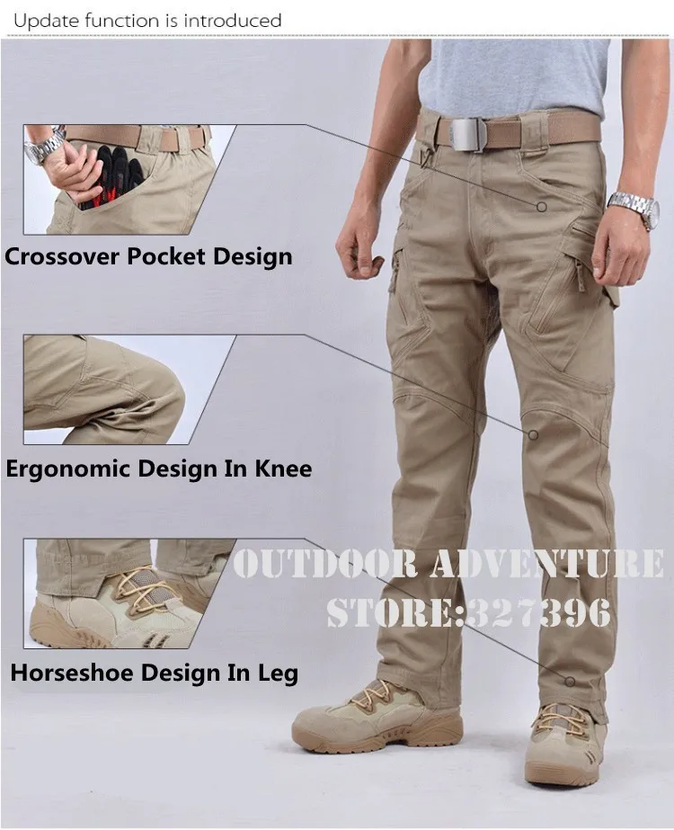 Cargo Pants Men Solid Color Multi Pockets Trousers Streetwear High Quality Mens Pants