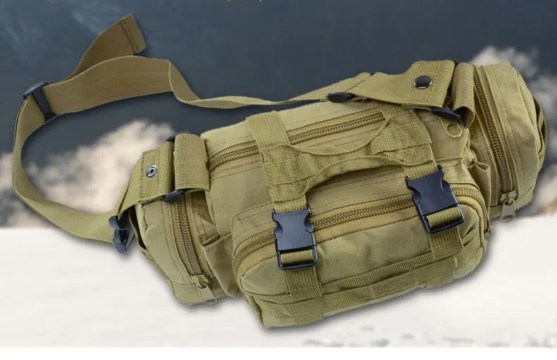 Molle Military Tactical Waist Bag Camping Traveling Hiking Climbing Nylon Shoulder Pack Pouch Outdoor Sports Hunting Gym Bag