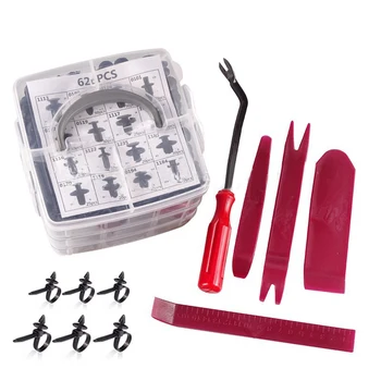 

625pcs/Set Car Rivet Fastener 16 Types Push Pin Rivet Trim Clips Plastic Panel Fasteners Set With 5pcs Car Door Trim Pry Tools​