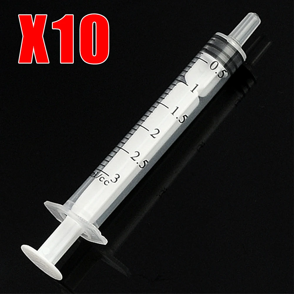 

10pcs 3ml Plastic Hydroponics Disposable Measure Pets Feed Nutrient Syringe Without Needles for Dispensing Adhesives Glue