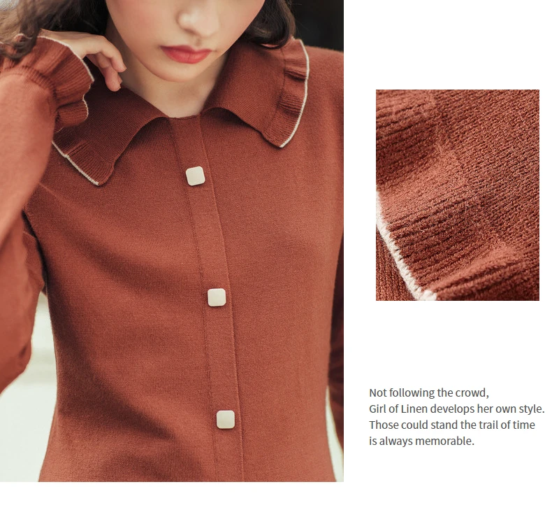 INMAN Autumn Winter New Arrival Retro Style Plaid Pattern Bow Tie Knot Young Women Lady Dress