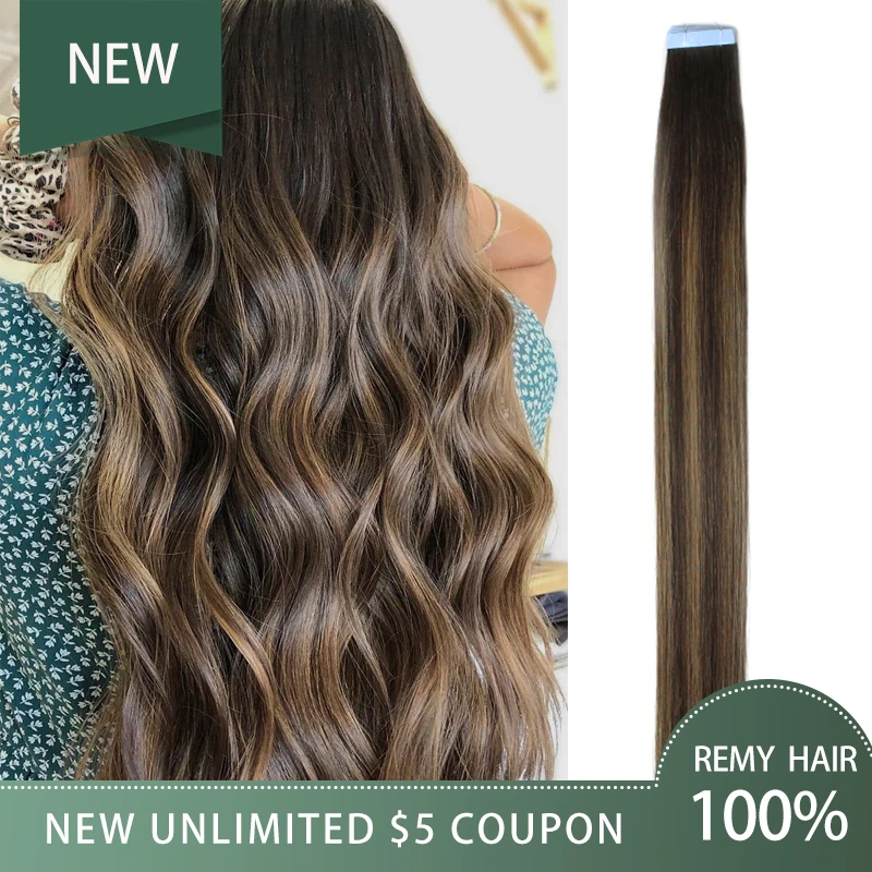 HiArt 2g лента для наращивания волос Balayage Человеческие волосы Remy салона двойные
