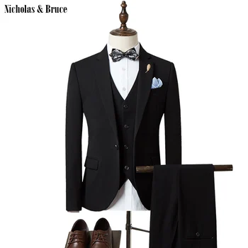 

N&B Suits Men 2020 New Arrival Tuxedo 3 Piece Suit (Jacket+Vest+Pant) Wedding Suits Business Formal Suit Set Male Blazers SR62