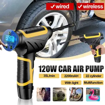 

35L/min 150PSI Car Portable Air Compressor Pump Inflator Hand Held Tire Inflation with Light LCD Digital USB Charging Tool