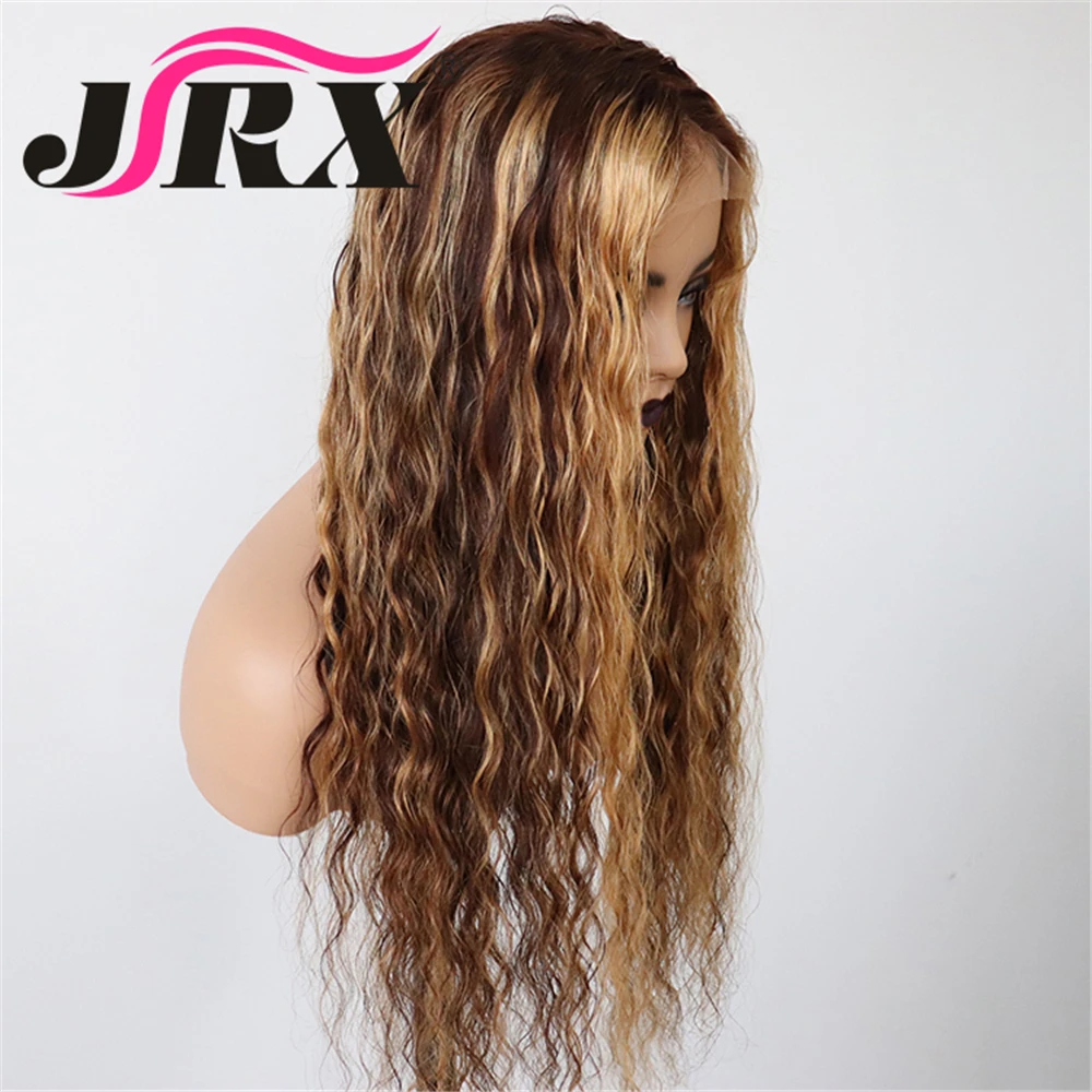 Бразильские волосы remy, длинные дюйма, 150% плотность, волна воды с детскими волосами для женщин, кружевные передние человеческие волосы, парики, Омбре, блонд