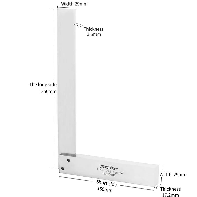 tailors tape measure Machinist Square 90 Degree Right Angle Engineer Set Precision Ground Steel Hardened Angle Ruler wide seat square inch micrometer Measurement & Analysis Tools