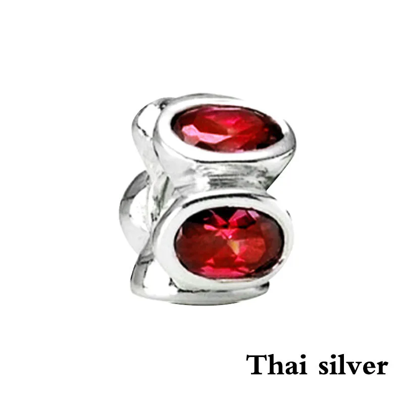NEW Thai Silver Retro Sparkling Blue Pink Purple Green Champagne Color Hearts Spacer Charm Original Limited Edition Jewelry - Цвет: PDLLW0417-K