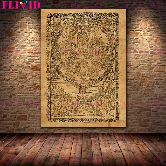 Ancient Alchemie Hexerei Amulett Talisman Wicca Wall Art Canvas Painting Abstract Witch Achemy Poster And Print Decor Unframed E