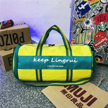 

Sports Gym Bag Male Wet and Dry Separation Shoes-Bit Training yu jia bao Female High-Capacity Cylindrical Short Laptop Bag