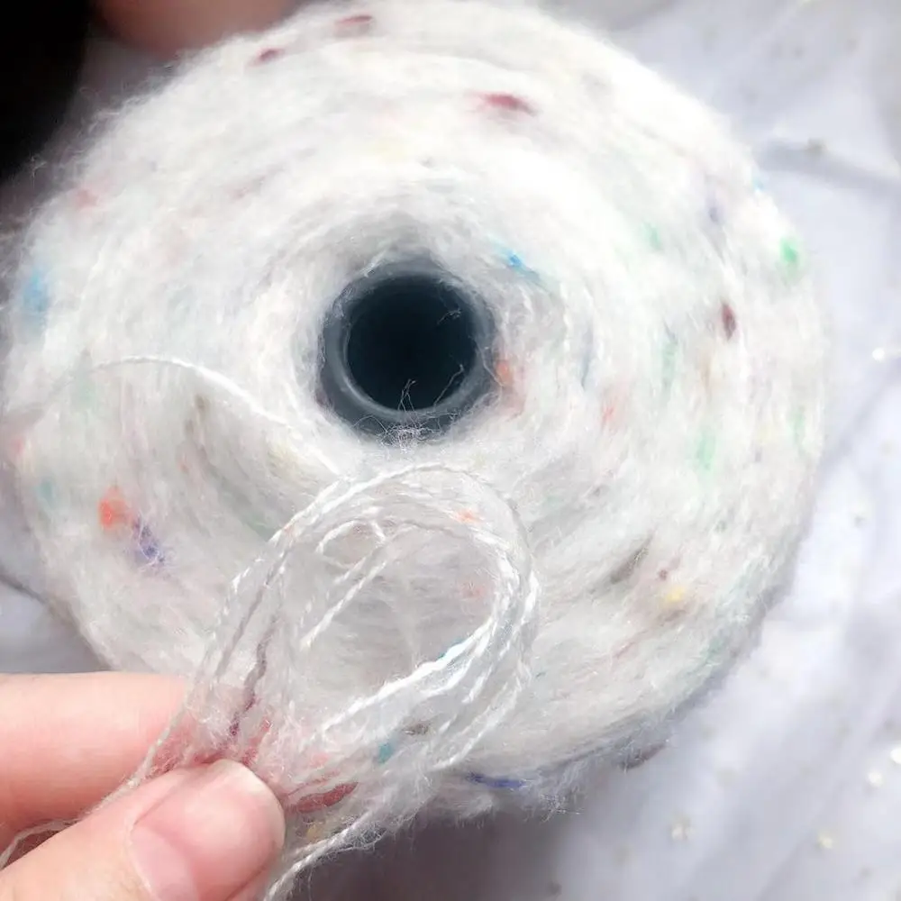 Import 500g soft colorful fancy Plush Mohair organic cotton yarn for knitting crochet thread Sewing weaving knit baby yarn X5142 2