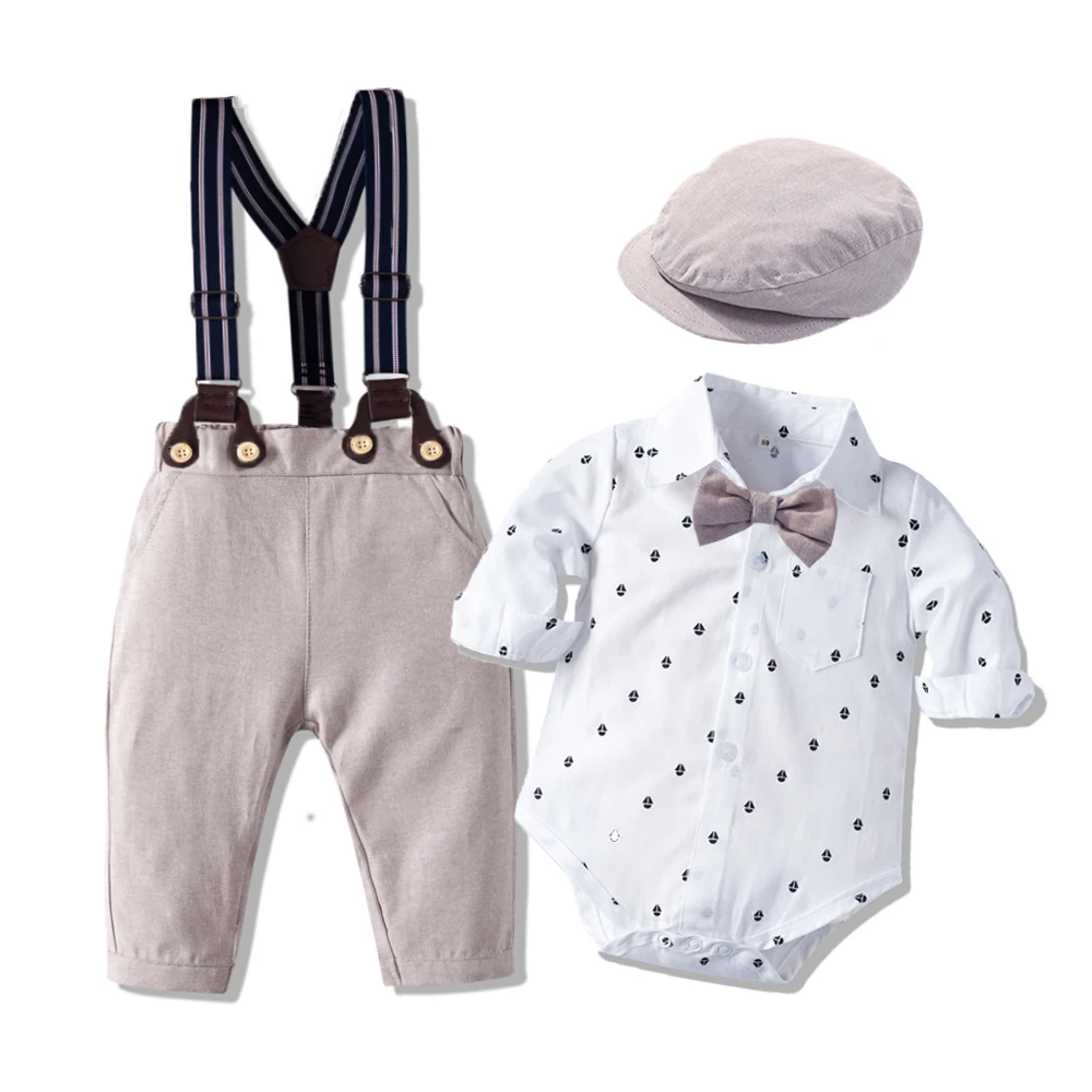 Bodysuit Romper Gentleman Infant Baby-Boy Kids Children Spring-Suit Toddler Cotton 