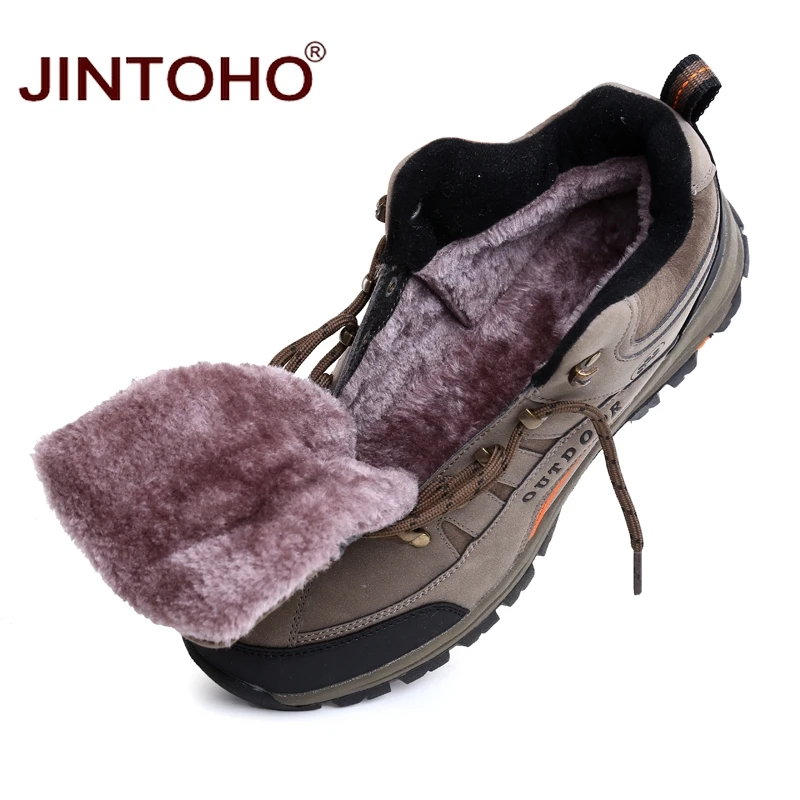 JINTOHO/зимние кроссовки унисекс для мужчин и женщин; прогулочная Мужская обувь; женские походные ботинки; горные ботинки; зимние ботинки