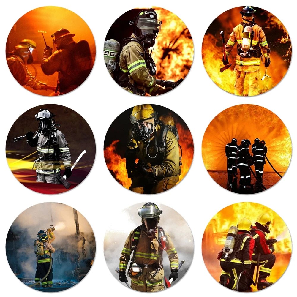 Firefighter heroes fireman icons pins badge decoration brooches metal