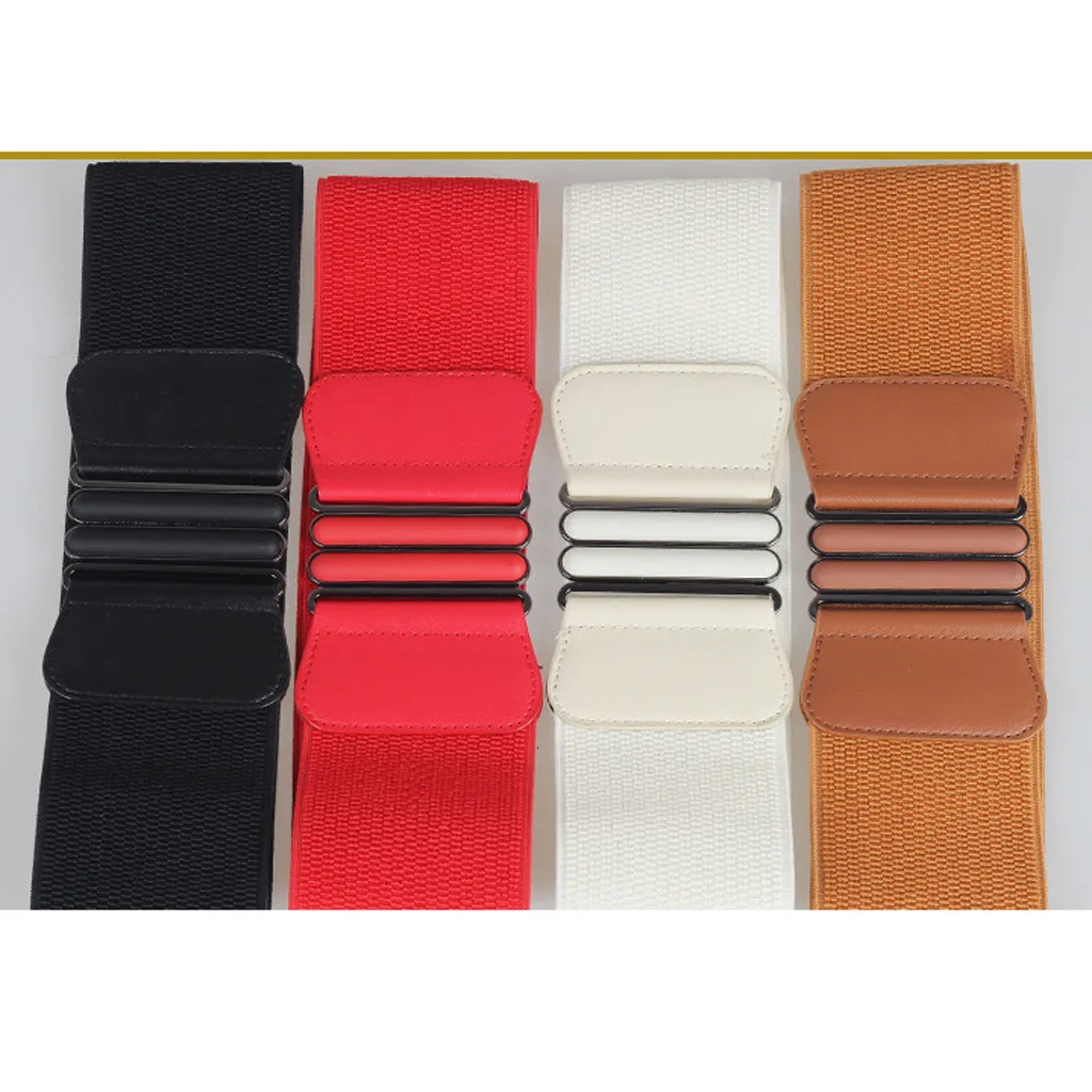 Модная женская винтажная однотонная Пряжка, повседневный поясной ремень, пояс, сорочка для женщин и девушек, широкая пряжка, эластичная
