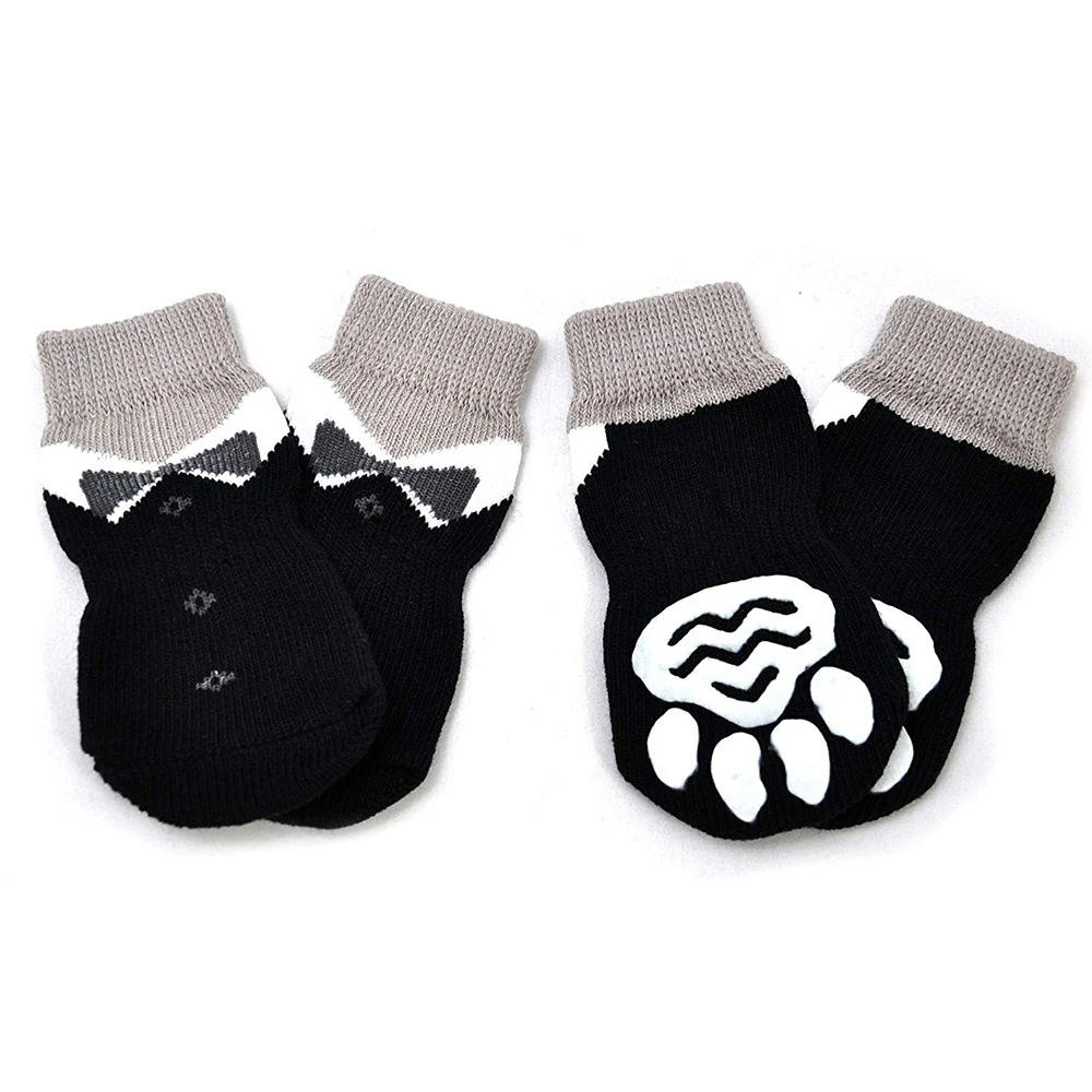 Anti-Slip Knit Dog Socks&Cat Socks with Rubber Reinforcement Anti-Slip Knit Dog Paw Protector&Cat Paw Protector for Indoor Wear