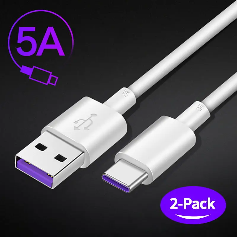 Huawei mate20 P20 Pro Lite Charge SuperCharge 5A usb type C кабель 5V4. 5A Honor V10 Nova 3rd P20 Pro P10 P9 Mate10 Mate9 - Тип штекера: Two 5A cables