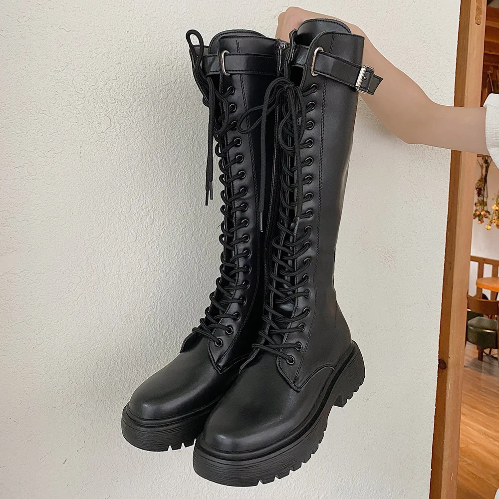 Botas de Caballero de estilo Retro, botas de moto de estilo británico, con tacón grueso y base gruesa, a la moda, novedad de verano 2021