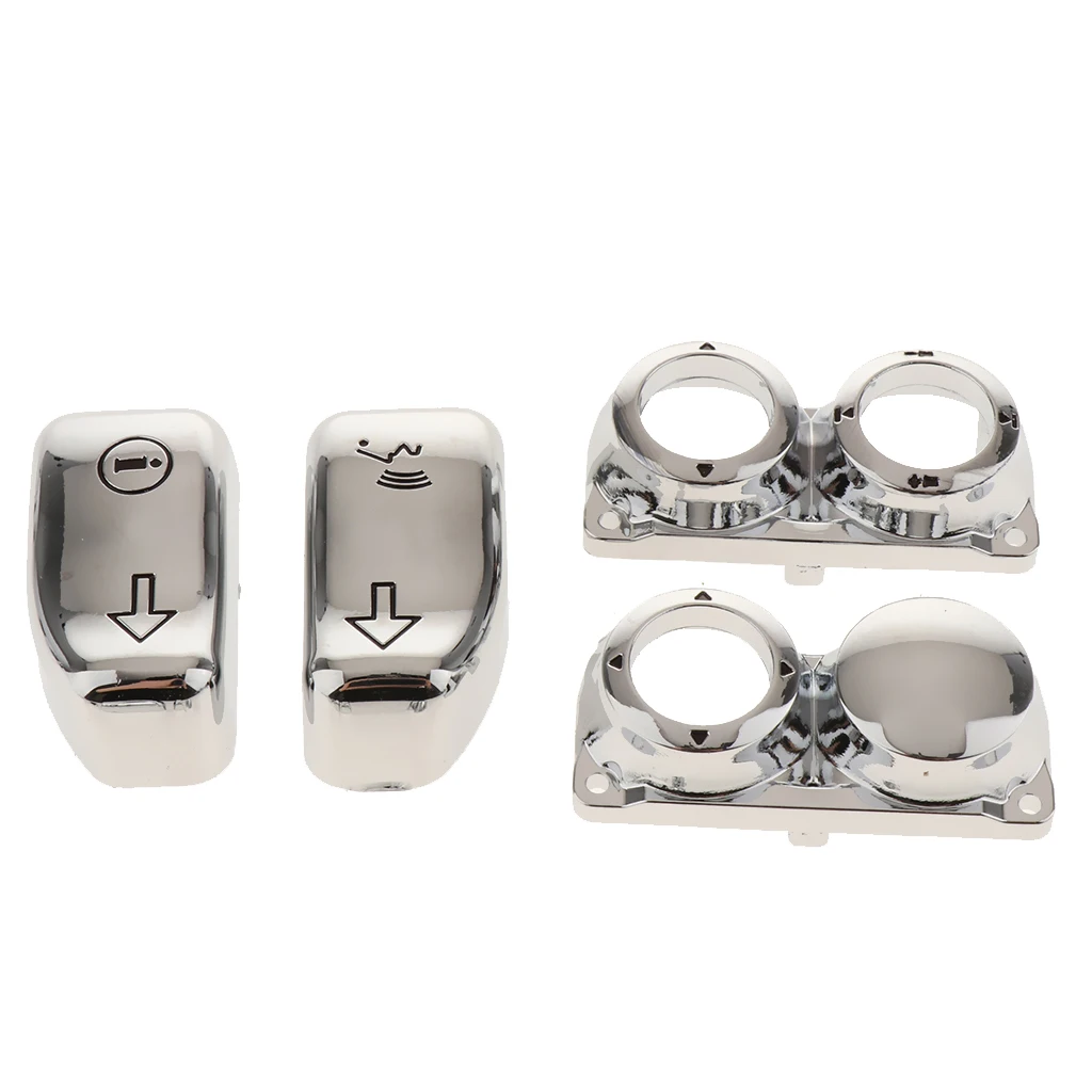 13pcs Chrome Motorcycle Handlebar Switch Caps For Harley 2014-2017