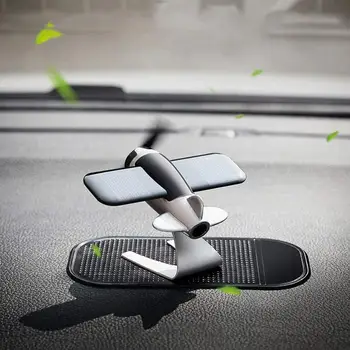 

Car Airplane Air Fresher, Non-Slip Mat Alloy Solar Energy Rotate Aircraft Dashboard Solid Car Decor