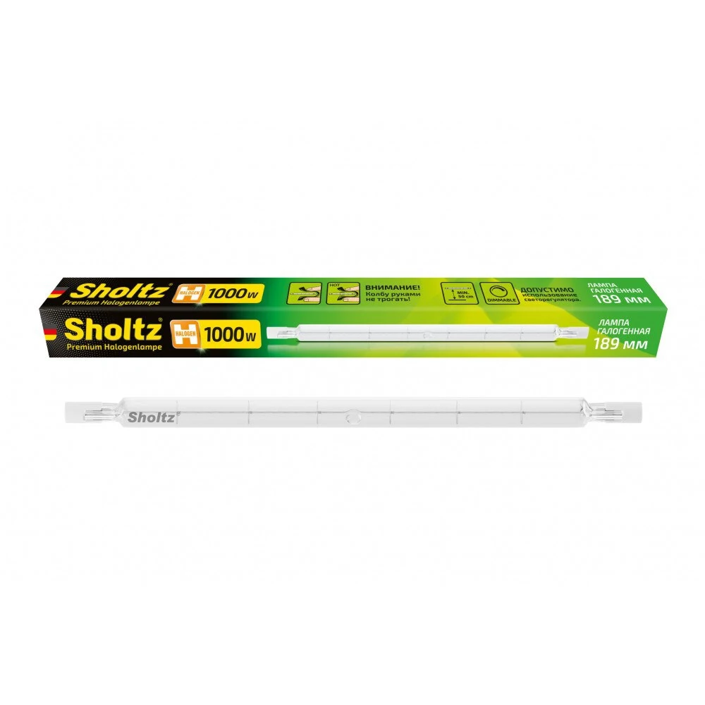 Лампа галогенная Sholtz 1000Вт 220В R7s 2800К J189мм стекло DIMM | Освещение