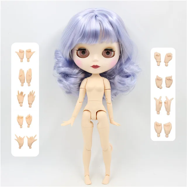 ICY factory шарнирная кукла blyth mix violet hair joint body matte face 30 см 1/6 toy - Цвет: doll with hand AB