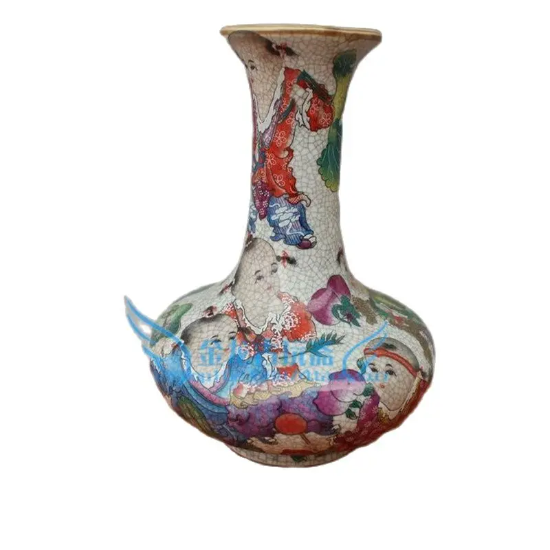 

China Old Porcelain Painting Old Cracked Glaze Porcelain Vase