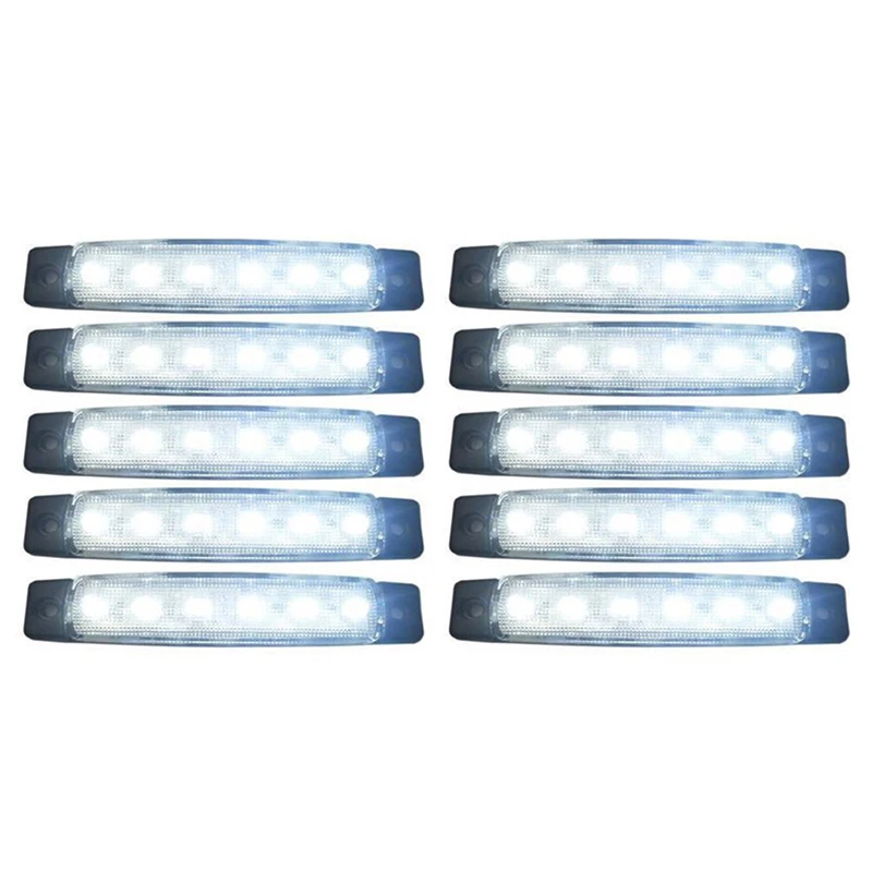 10 шт. 24 в хвост 6 SMD СВЕТОДИОДНЫЙ индикатор боковые индикаторы задний фонарь белый светильник для автобусов/грузовиков/прицепов/грузовиков MA565