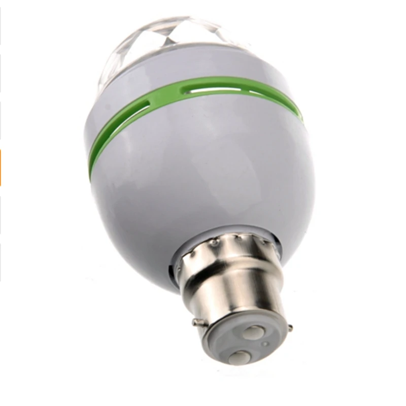 Новое поступление AC85 260V Light B22 3W RGB цветной хрустальный шар вращающийся
