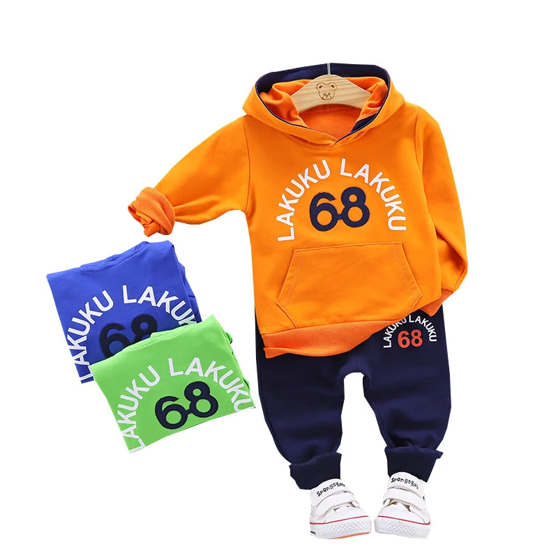 Toddler Cotton Tracksuit Autumn Baby Hooded Jacket Sets Children Boys Girls Cartoon Clothes Fashion Kids Hoodies Pants 2Pcs/set | Детская