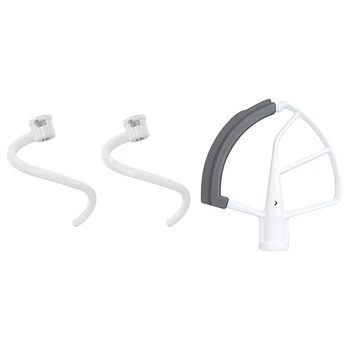 

1pcs 5 Quart Mixer Accessory ,Flex Edge Paddle with Scraper & 2Pcs Spiral Coated Metal Dough Hook