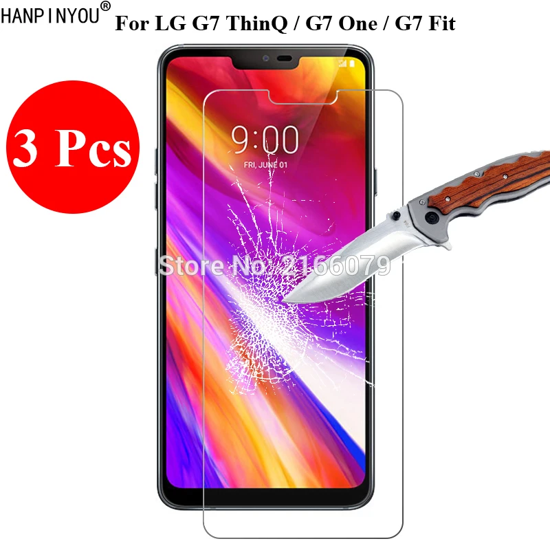 

3 Pcs/Lot New 9H 2.5D Tempered Glass Screen Protector For LG G7 Fit Plus ThinQ / G7 X5 Q9 One 6.1" Protective Film + Clean Tools