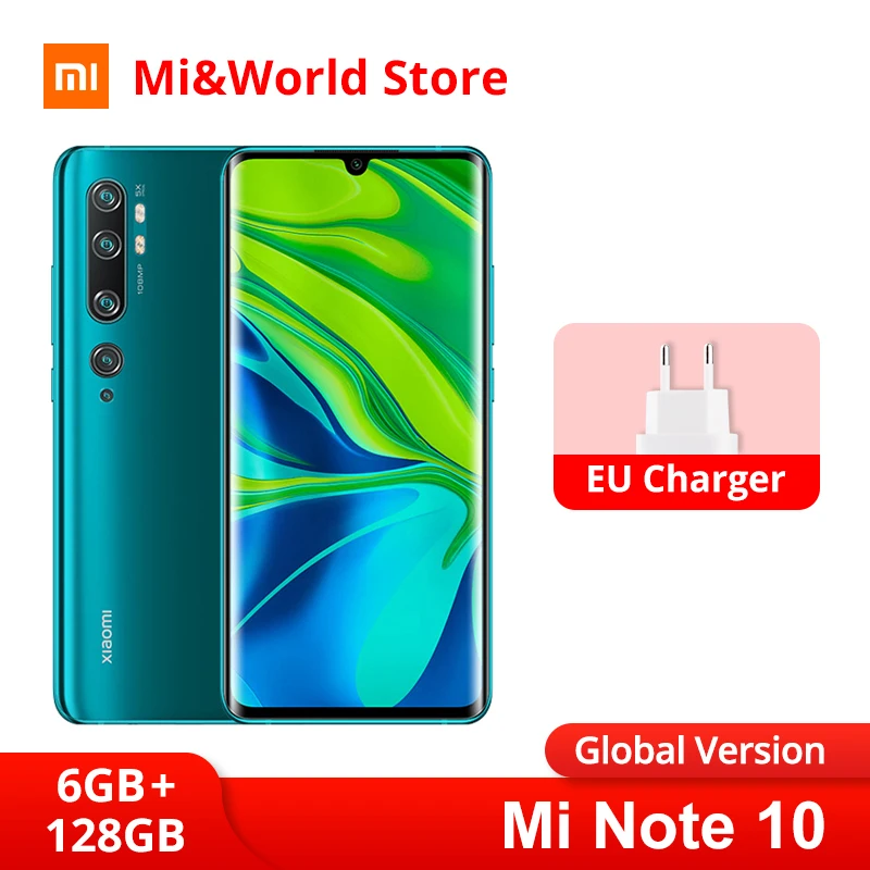 Глобальная версия Xiaomi Mi Note 10 6 ГБ 128 Гб мобильный телефон Snapdragon 730G 108MP Penta камера 5260 мАч аккумулятор 6,4" AMOLED дисплей